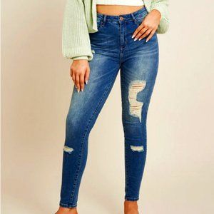 NWOT Resfeber New York Collection Ultra Stretched Ripped Skinny Jeans 1901 SZ 4